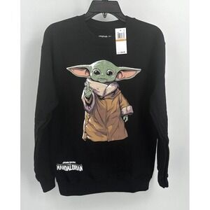 STAR WARS MANDALORIAN GROGU CREWNECK SWEATSHIRT Unisex Size Small‎ Black